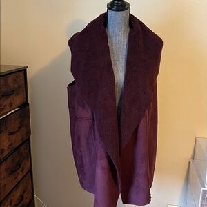 Faux Suede shearling Vest NWOT